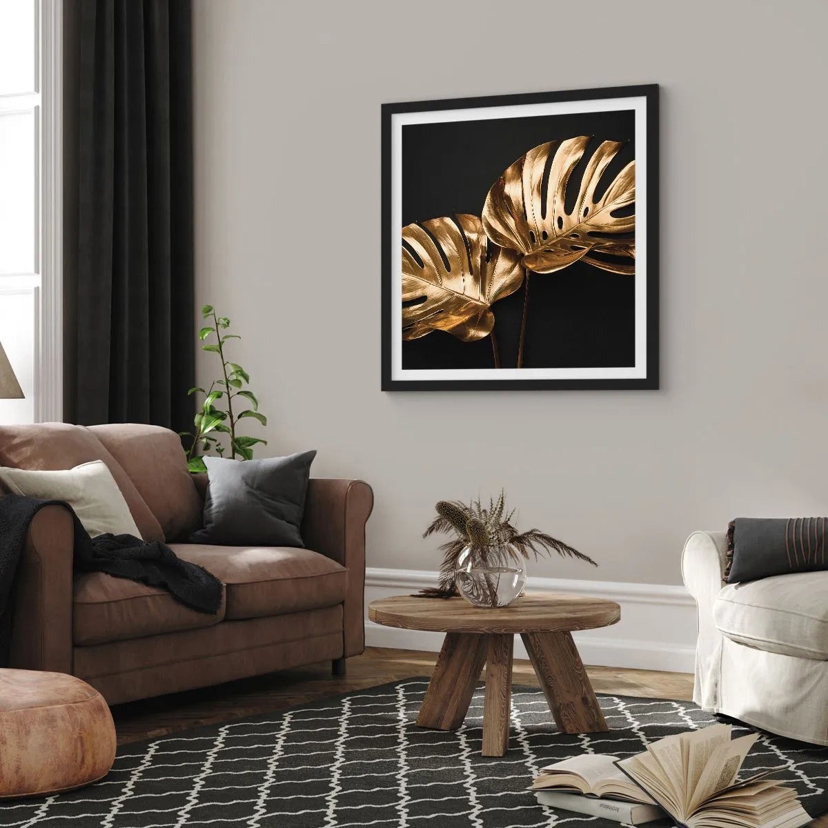 Poster in einem schwarzem Rahmen - Die Schätze der Natur - 40x40 cm