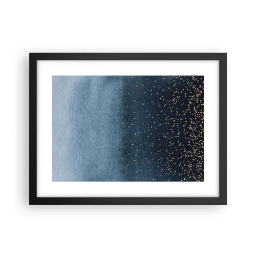 Poster in einem schwarzem Rahmen - Komposition - blaue Phasen - 40x30 cm