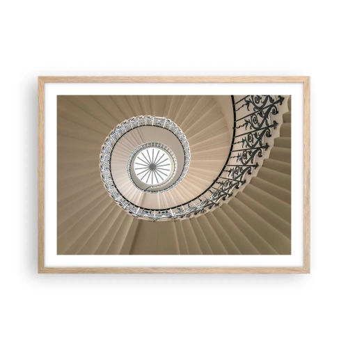 Poster in einem Rahmen aus heller Eiche - Im Inneren der Muschel - 70x50 cm