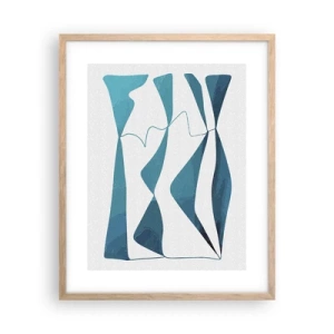 Poster in einem Rahmen aus heller Eiche - Abstraktion: türkisfarbene Verbindung - 40x50 cm