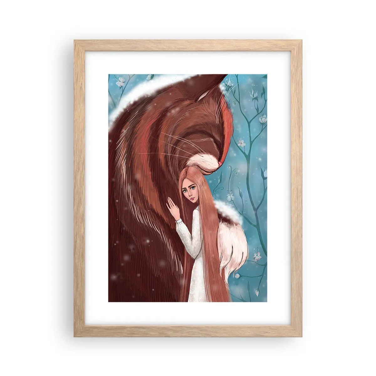 Poster in einem Rahmen aus heller Eiche - Willkommen im Märchen - 30x40 cm