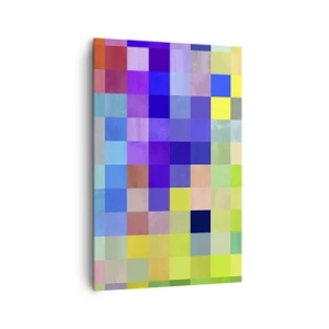 Bild auf Leinwand - Leinwandbild - Ein buntes Mosaik aus Quadraten in verschiedenen Farben - 80x120cm - Alle anderen, alle gleich - Moderne Wanddekoration für Wohnzimmer und Schlafzimmer ARTTOR