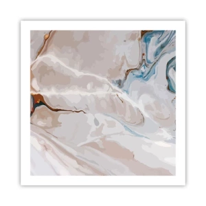 Poster - Blau schlängelt sich unter dem Weiß - 60x60 cm