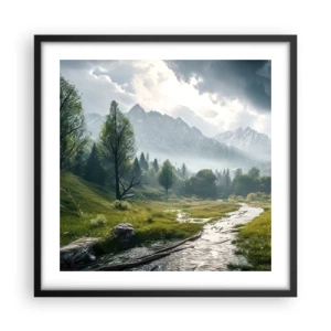 Poster in einem schwarzem Rahmen - Hin und zurück - 50x50 cm