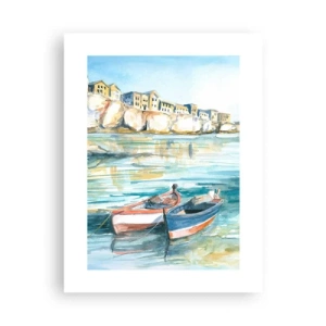 Poster - Landschaft in Azurblau - 30x40 cm