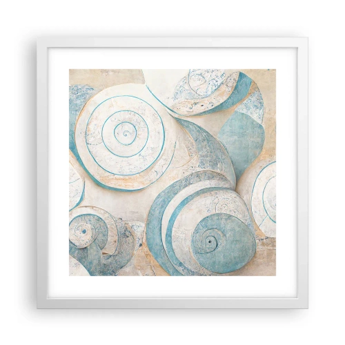 Poster in einem weißen Rahmen - Was verbirgt sich in der Muschel? - 40x40 cm