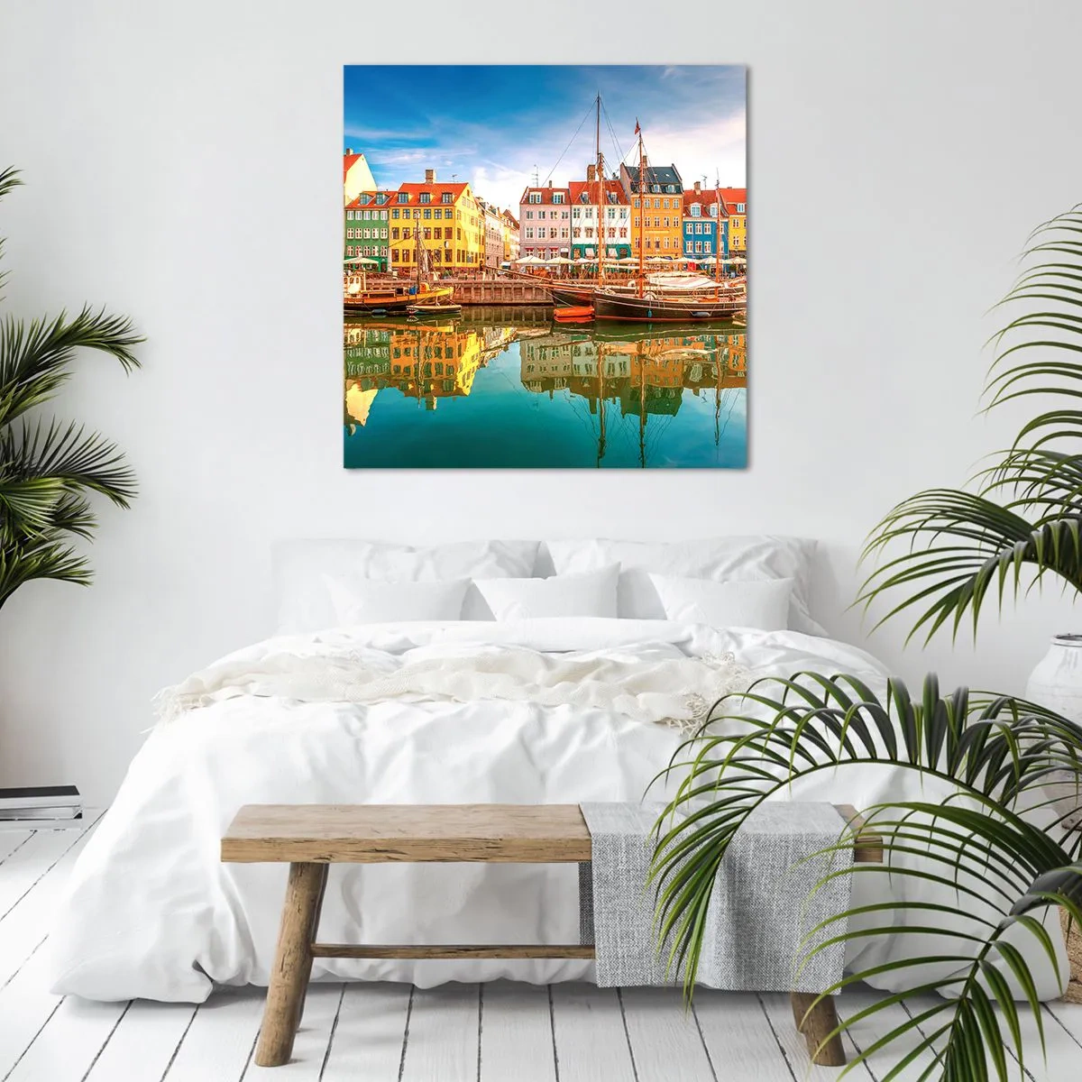 Bild auf Leinwand - Leinwandbild - Glatt wie ein Spiegel über dem Wasser - 40x40 cm