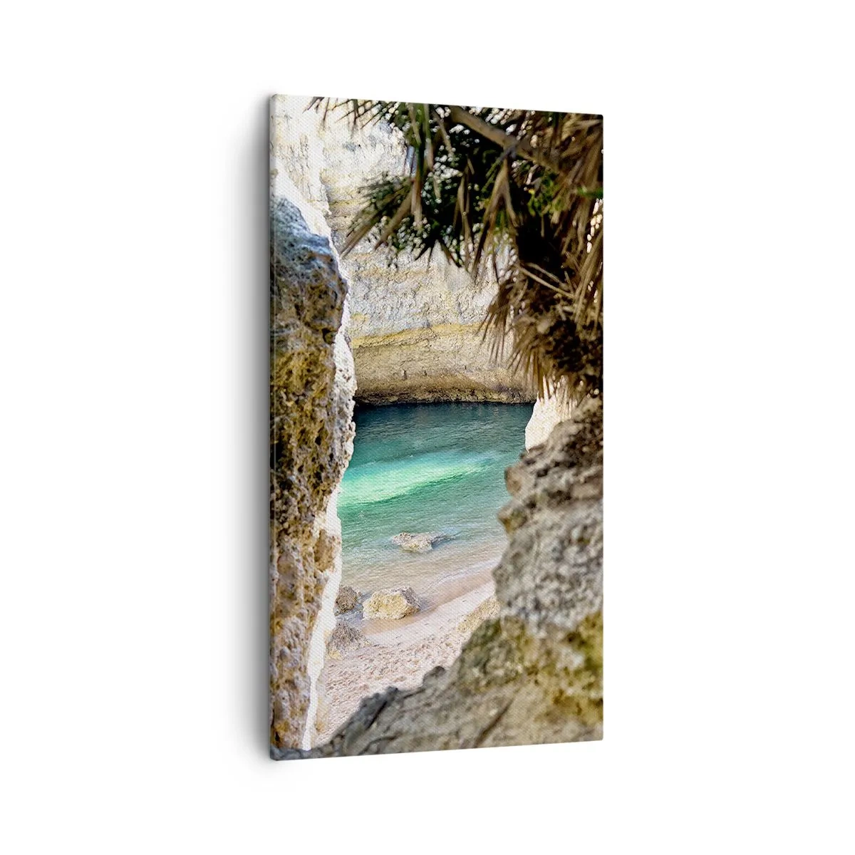 Bild auf Leinwand - Leinwandbild - Türkisfarbene Bucht - 45x80 cm