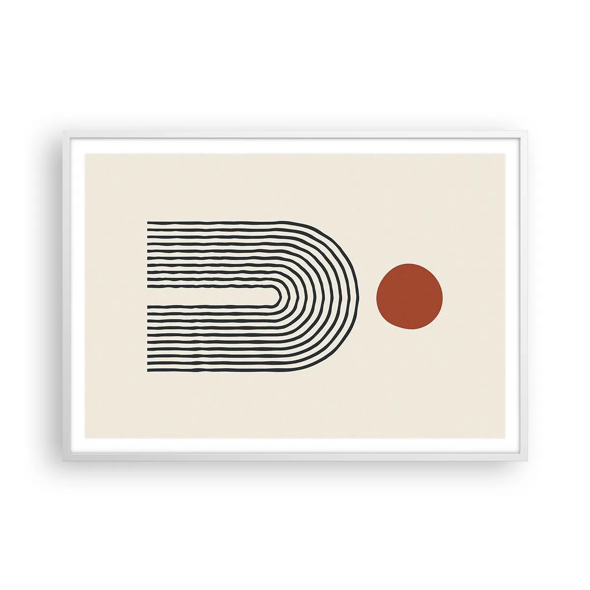 Poster in einem weißen Rahmen - Magnetismus von Formen und Farben - 100x70 cm