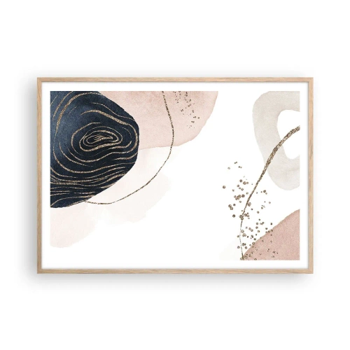 Poster in einem Rahmen aus heller Eiche - Alles fließt - 100x70 cm