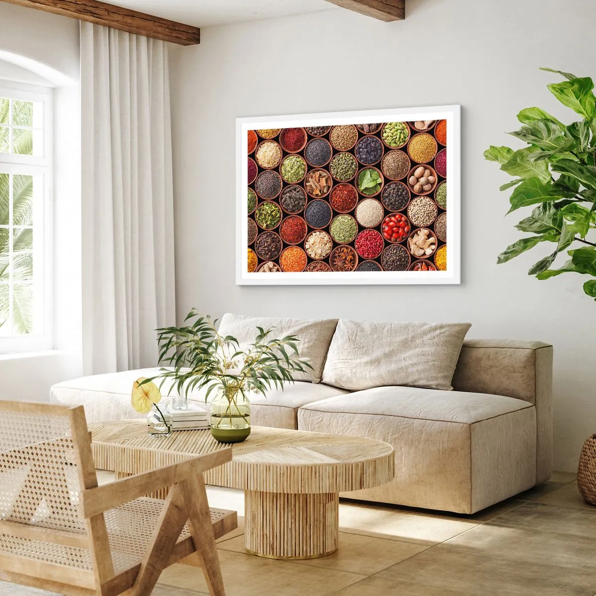 Poster in einem weißen Rahmen - Alle Aromen der Welt - 40x30 cm