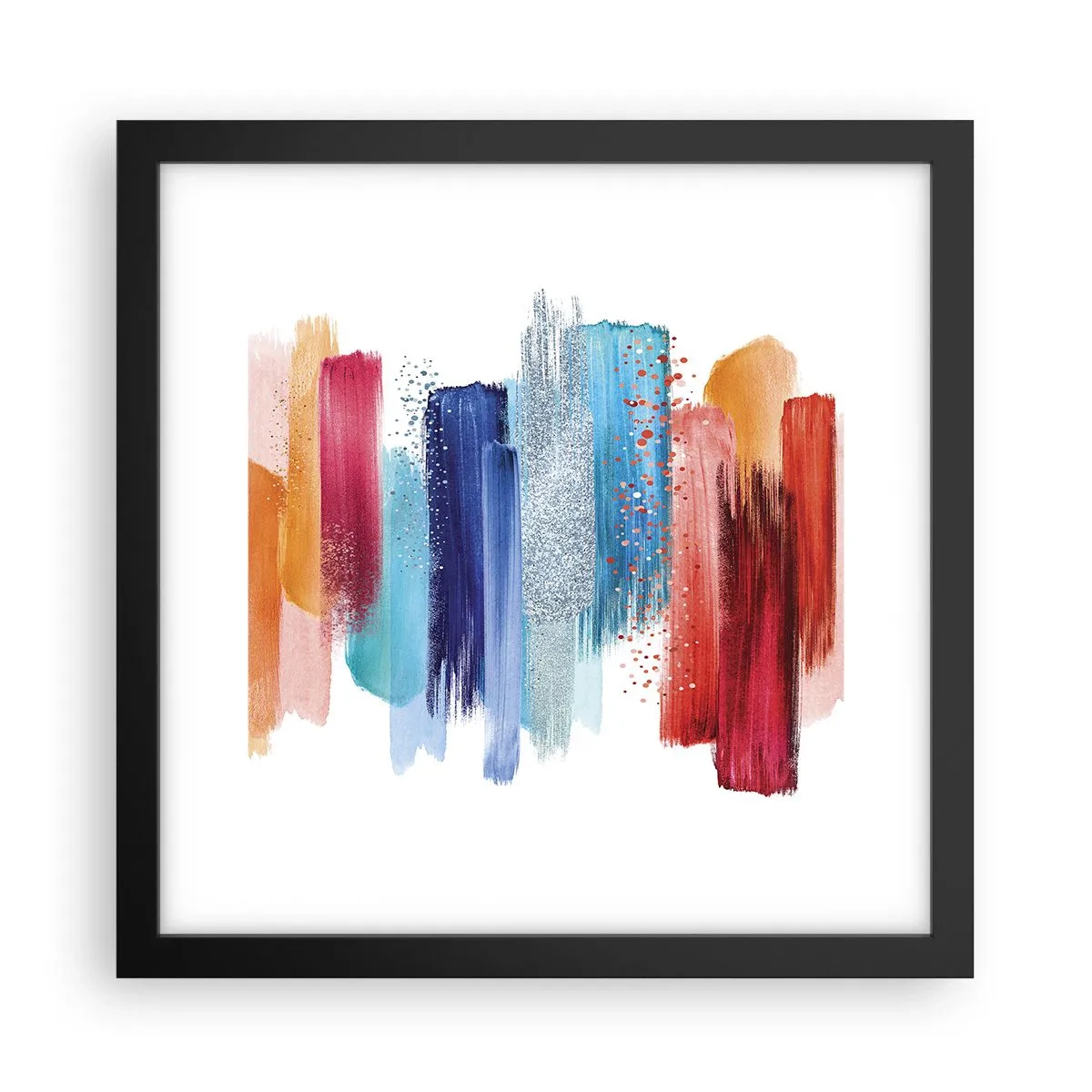 Poster in einem schwarzem Rahmen - Auf und ab - 30x30 cm