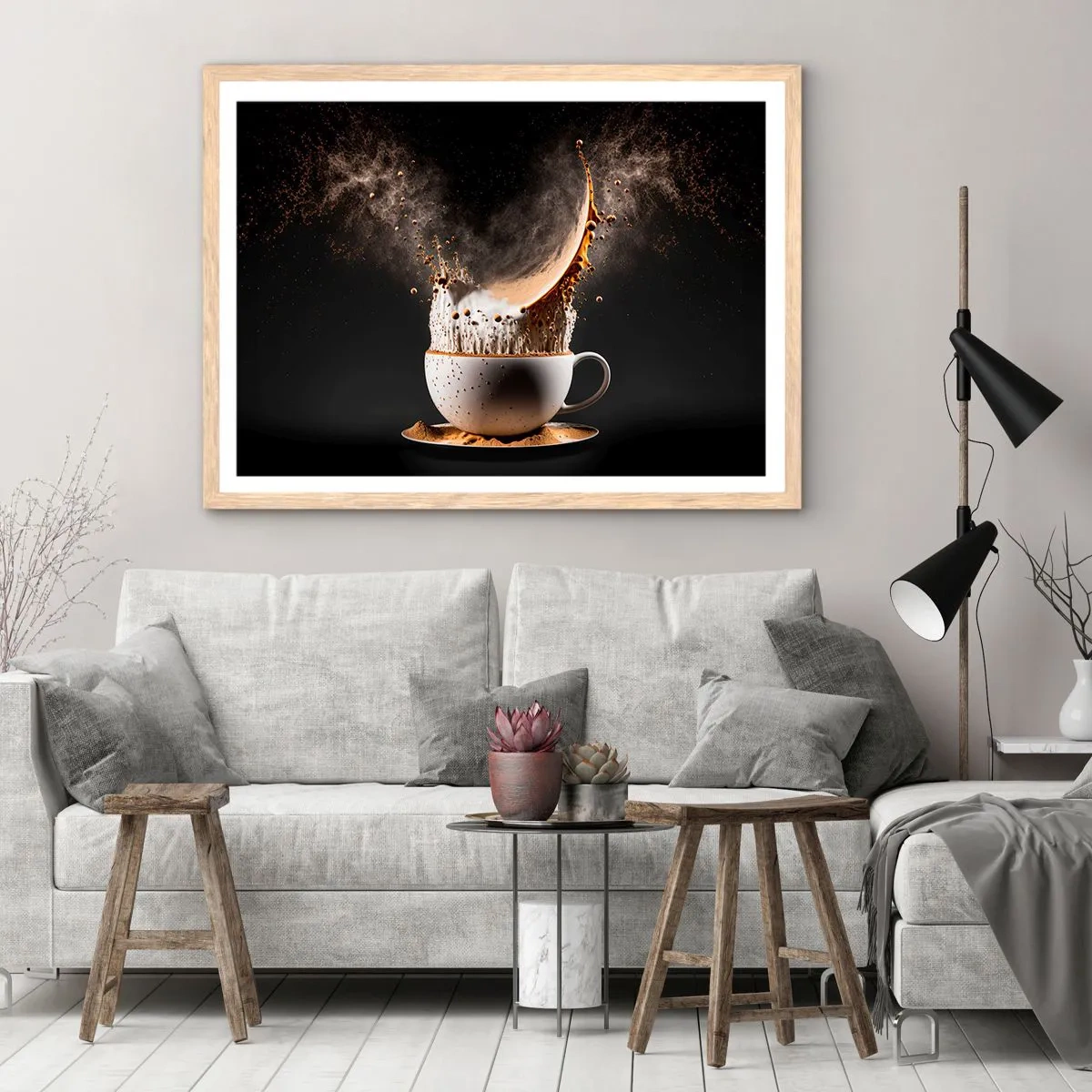 Poster in einem Rahmen aus heller Eiche - Geschmacksexplosion - 100x70 cm