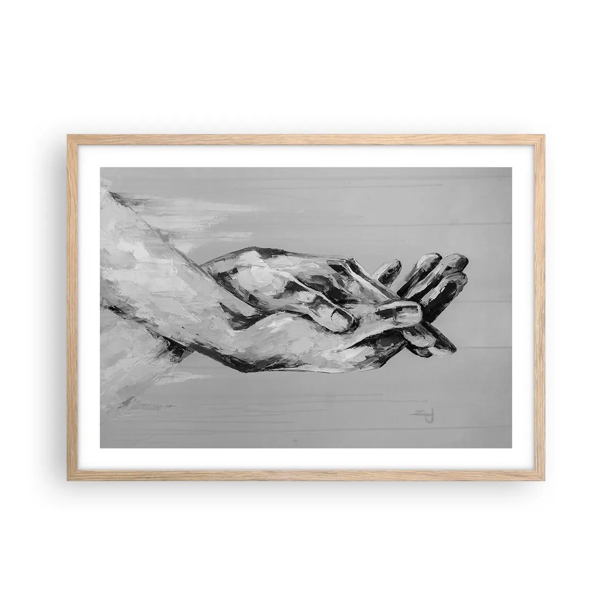 Poster in einem Rahmen aus heller Eiche - Anfang… - 70x50 cm