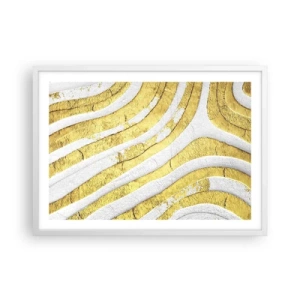 Poster in einem weißen Rahmen - Komposition in Weiß und Gold - 70x50 cm