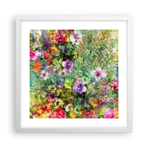 Poster in einem weißen Rahmen - In Blumen für das Verderben - 40x40 cm