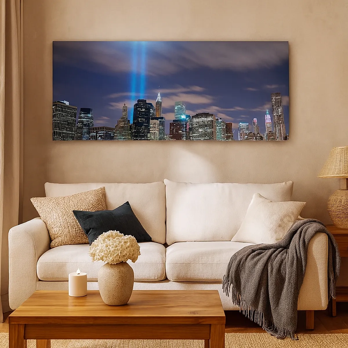 Bild auf Leinwand - Leinwandbild - Erreiche den Himmel mit dem Licht - 30x30 cm