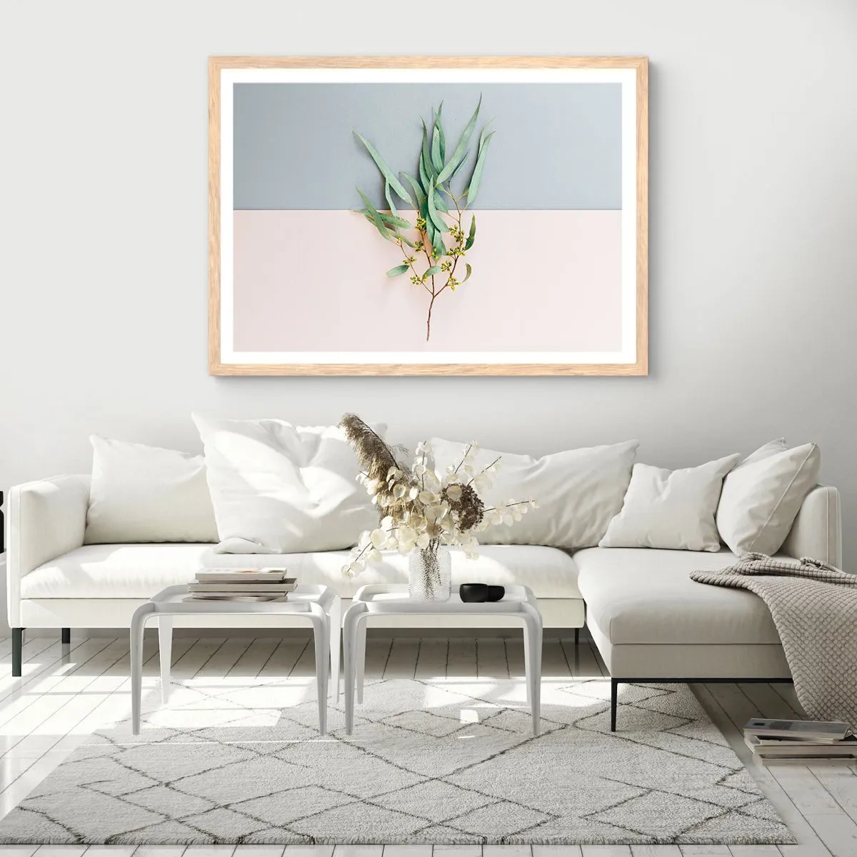 Poster in einem Rahmen aus heller Eiche - Pastellige Subtilität - 50x40 cm