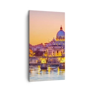 Bild auf Leinwand - Leinwandbild - Sonnenuntergang über der ewigen Stadt - 45x80 cm