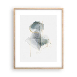 Poster in einem Rahmen aus heller Eiche - Über das Verhältnis von Grau und Gold - 40x50 cm