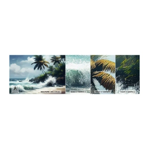 Fototapeten Muster Selbstklebend Deluxe Sticker - Am tropischen Ufer - Strand, Tropisch, Palme - 100x30 cm