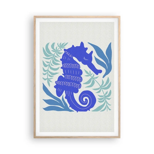 Poster in einem Rahmen aus heller Eiche - Auf einer Unterwasserwiese - 70x100 cm