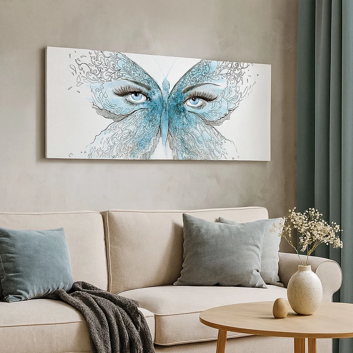 Bild auf Leinwand - Leinwandbild - Eros Blaumeise - 100x40 cm