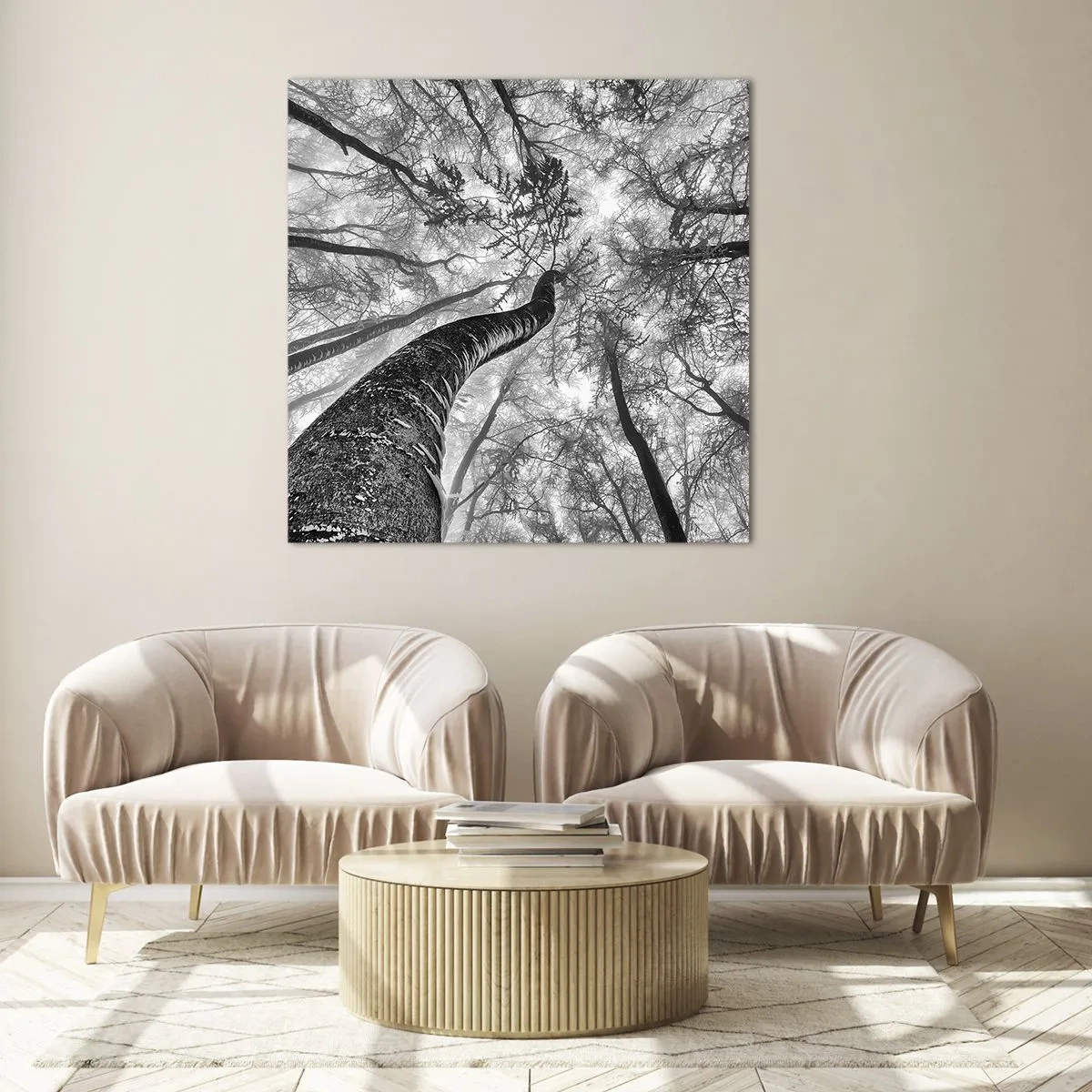 Glasbild - Bild auf glas - Rennen zum Licht - 60x60 cm