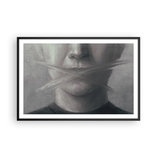 Poster in einem schwarzem Rahmen - Ohne ein Wort - 91x61 cm