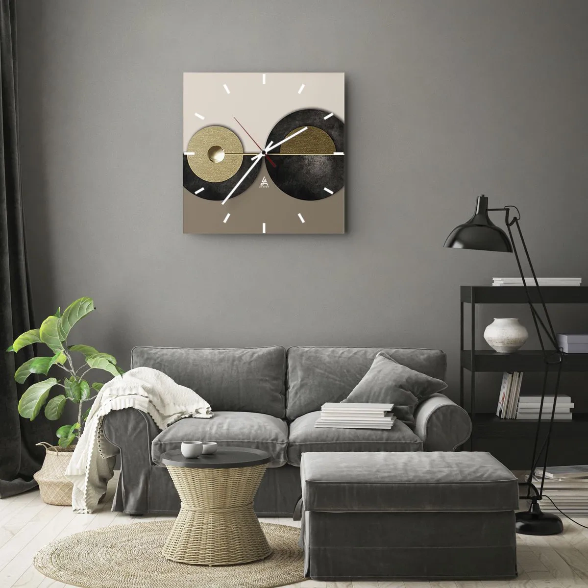 Wanduhr - Glasuhr - Variationen rund um den Kreis - 40x40 cm