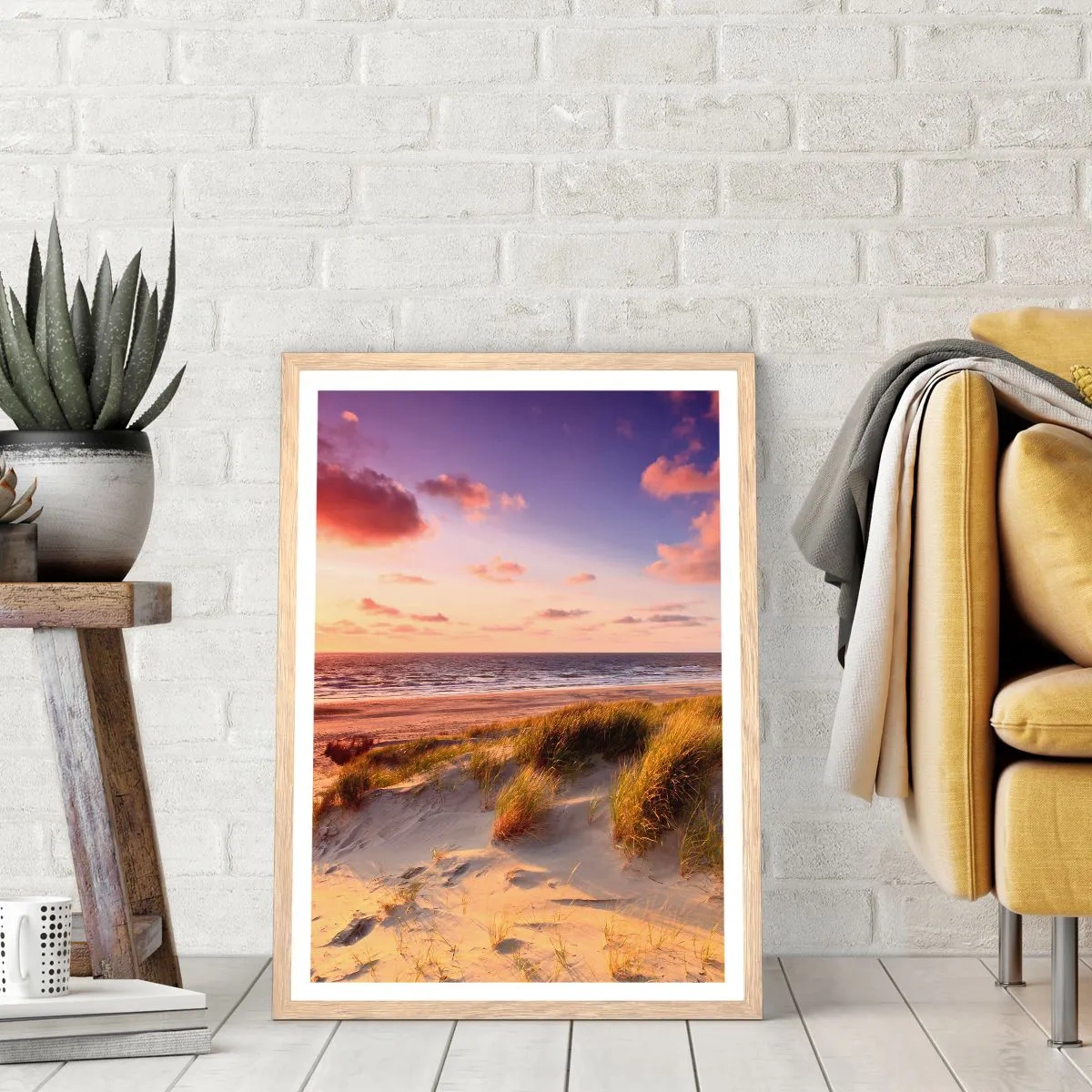 Poster in einem Rahmen aus heller Eiche - Die Luft riecht schon im Sommer - 61x91 cm