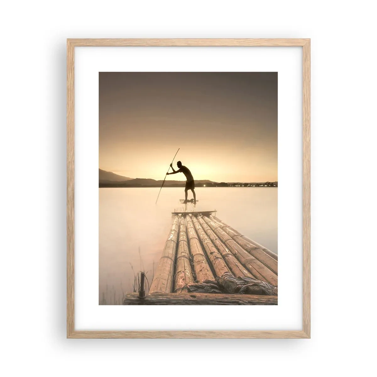 Poster in einem Rahmen aus heller Eiche - Vor dem schlafen gehen - 40x50 cm