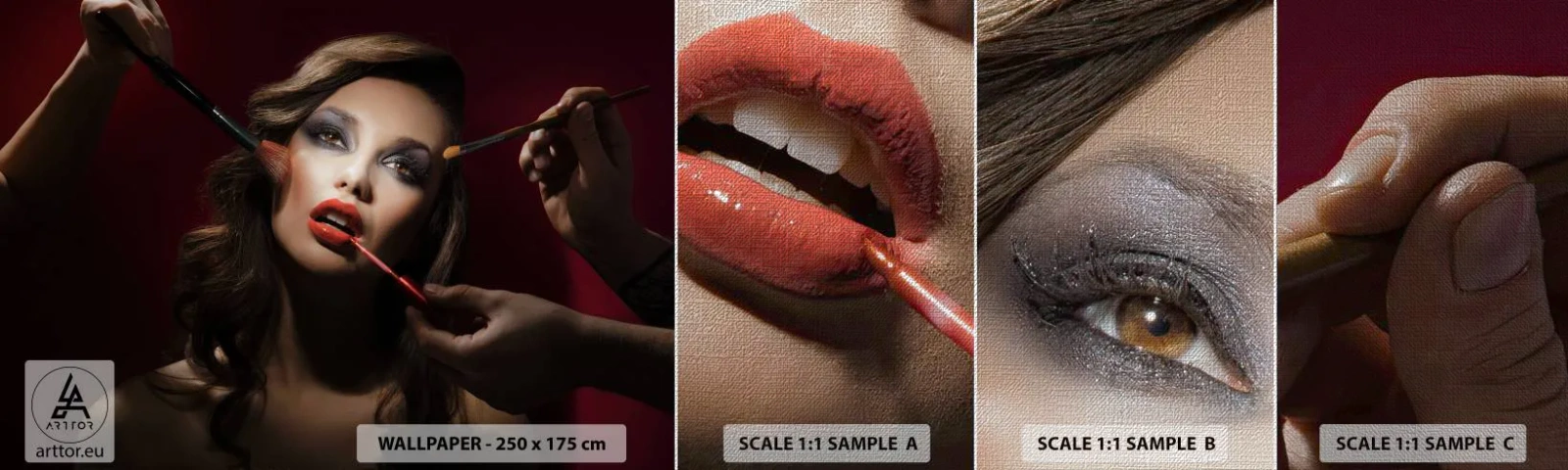 Fototapeten Muster Premium Canvas - Verträumt schön - Frau, Bilden, Darstellerin - 100x30 cm