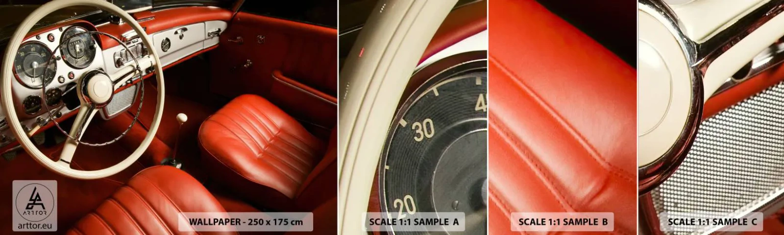 Fototapetenmuster Standard Eco - Luxus im Vintagestil - Auto, Klassisch, Automobil - 100x30 cm