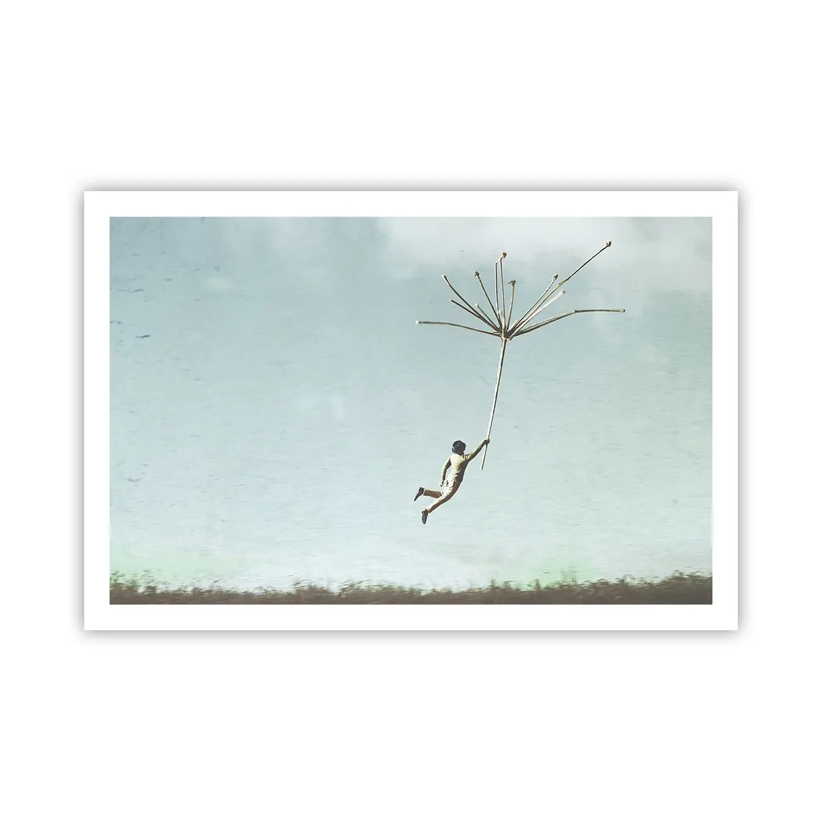 Poster - Drachen, Löwenzahn, Wind - 91x61 cm