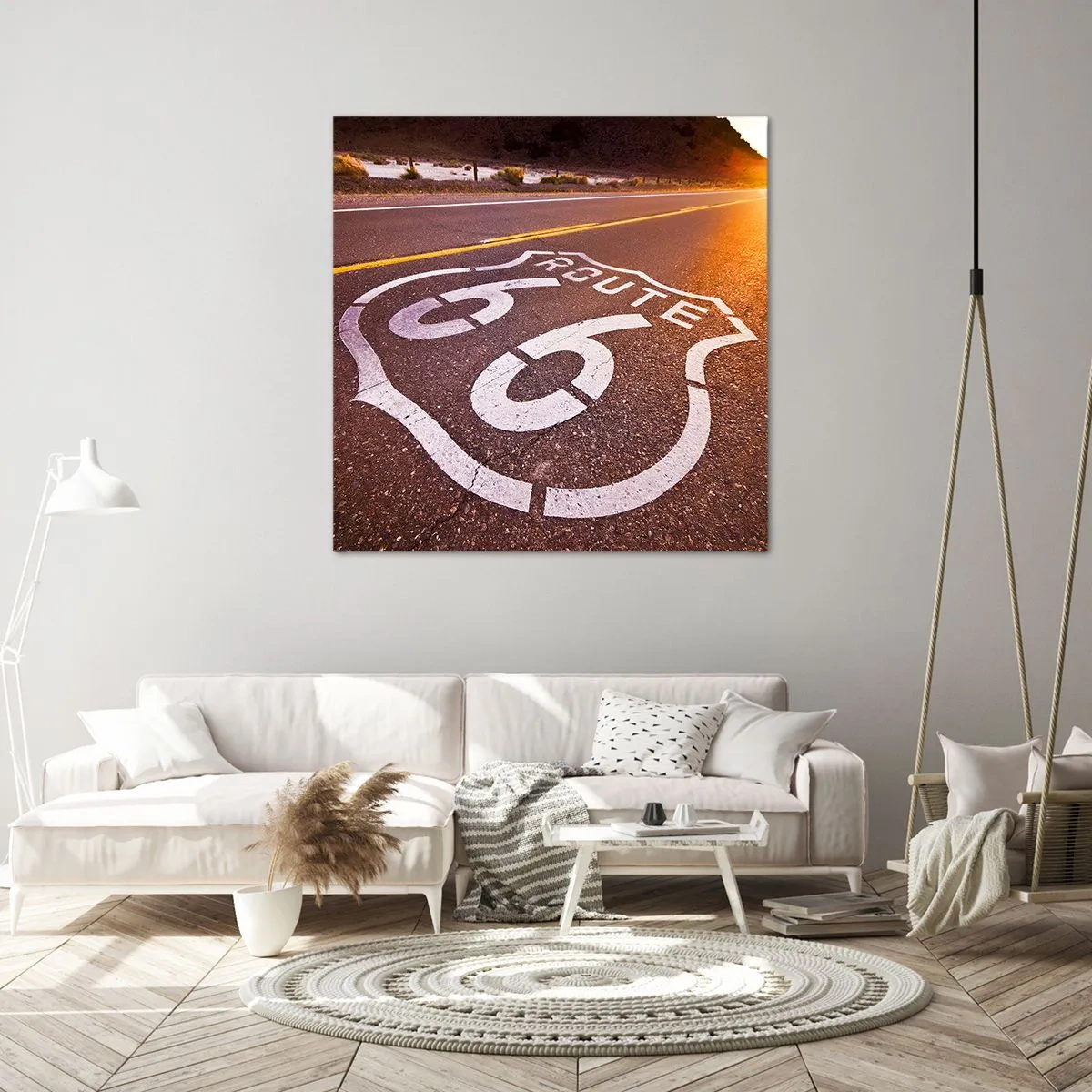 Bild auf Leinwand - Leinwandbild - Die berühmte Straße 66 - 70x70 cm