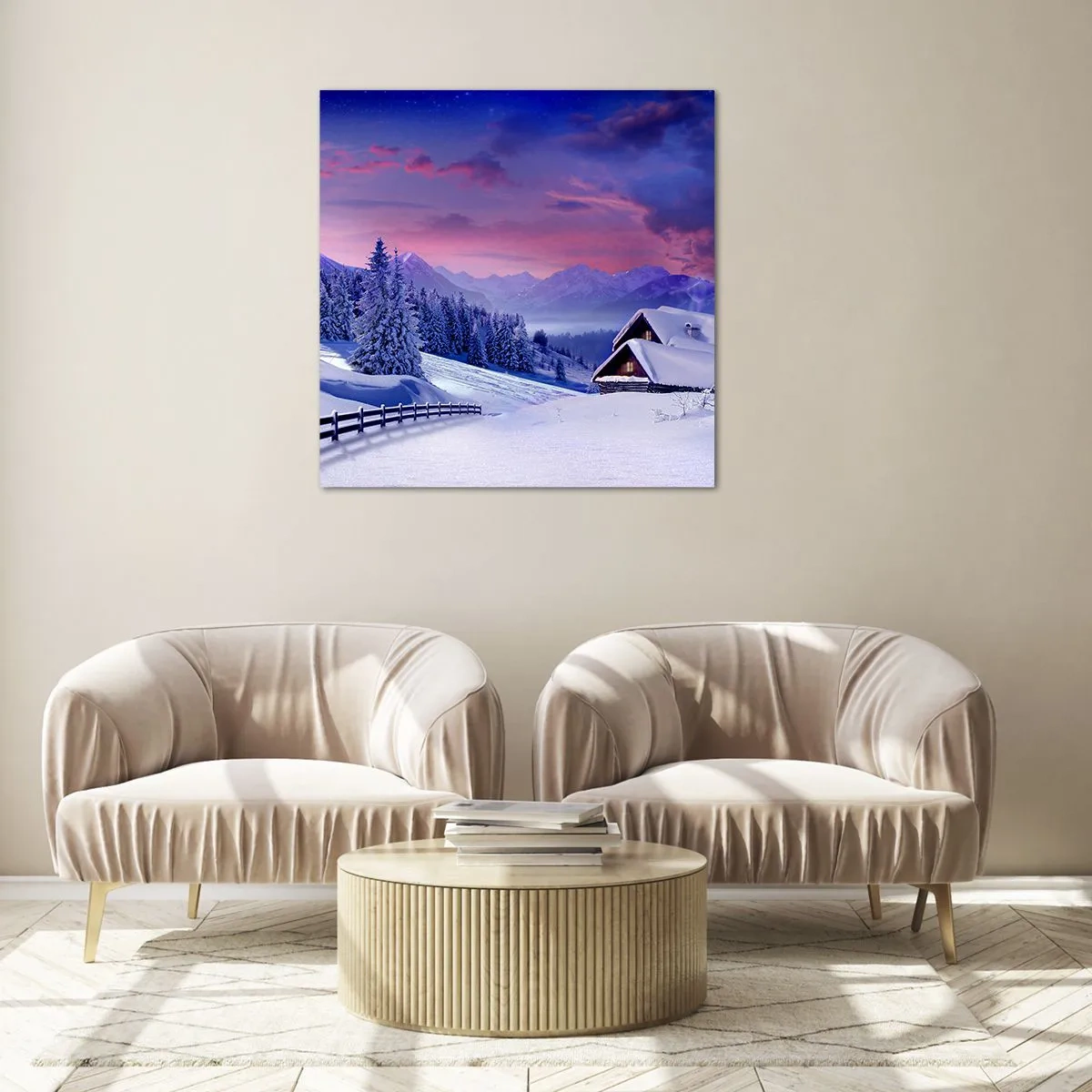 Glasbild - Bild auf glas - Stille Nacht - 60x60 cm