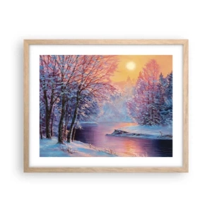 Poster in einem Rahmen aus heller Eiche - Die Farben des Winters - 50x40 cm