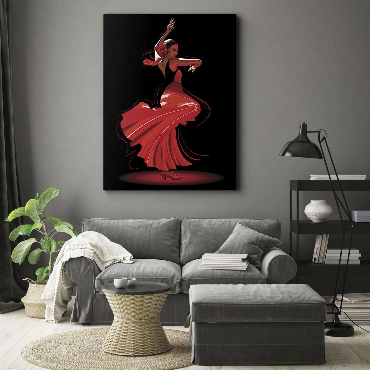 Bild auf Leinwand - Leinwandbild - Der feurige Geist des Flamenco - 45x80 cm