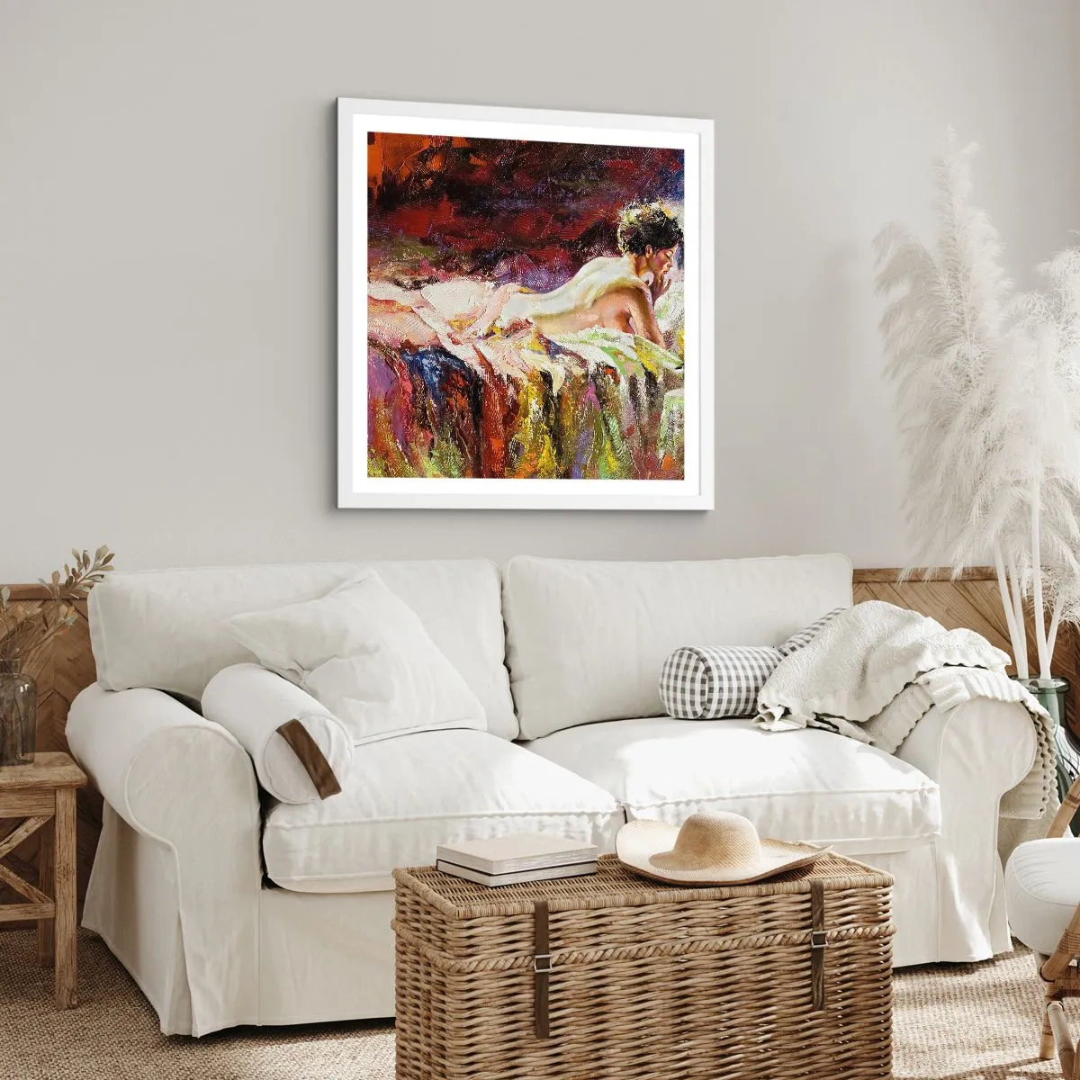 Poster in einem weißen Rahmen - Venus in Gedanken - 60x60 cm