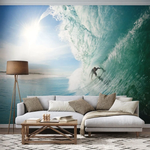Fototapete Premium Sand - Immer Top - Landschaft, Ozean, Surfer - 500x350 cm