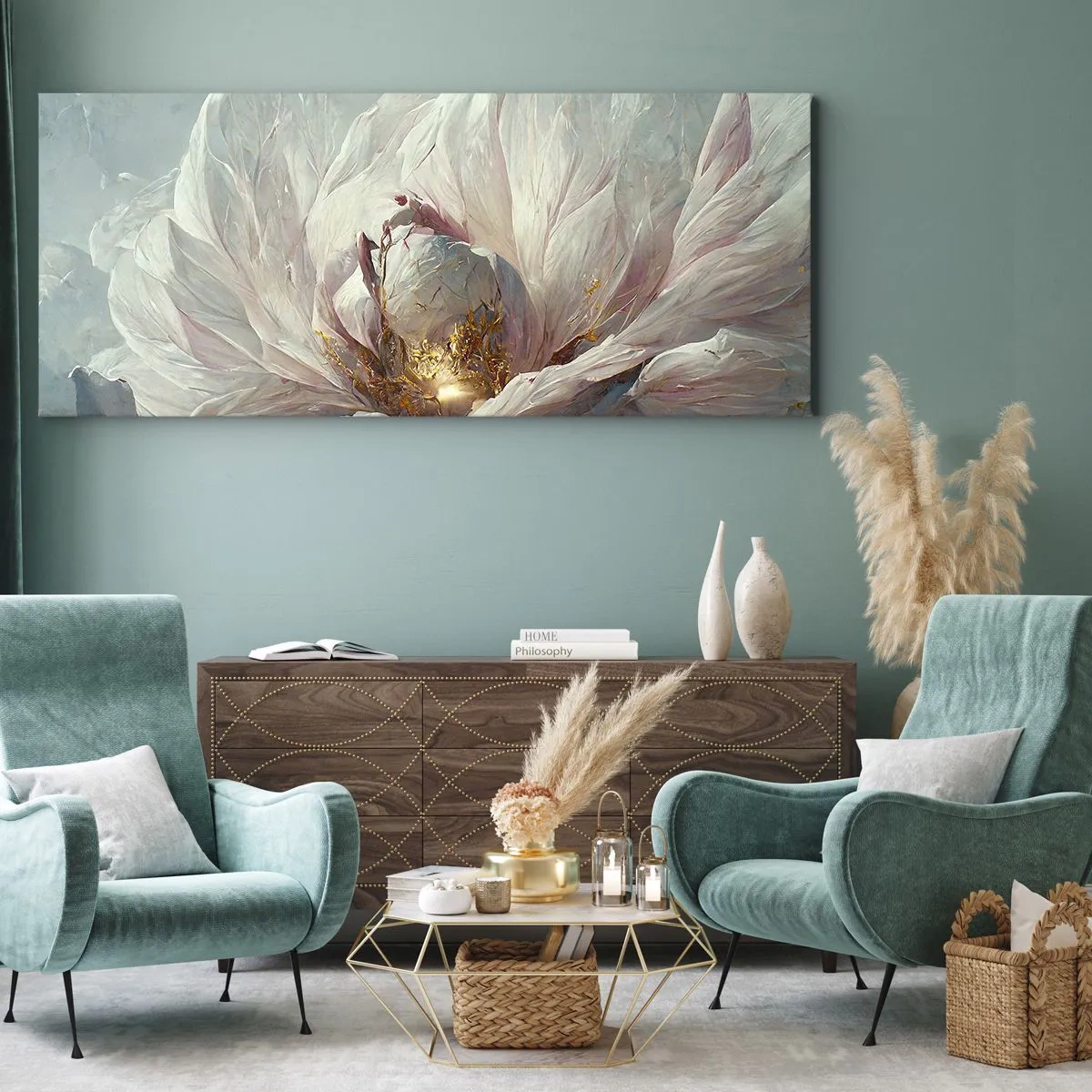 Bild auf Leinwand - Leinwandbild - Sie blüht alle hundert Jahre einmal - 100x40 cm