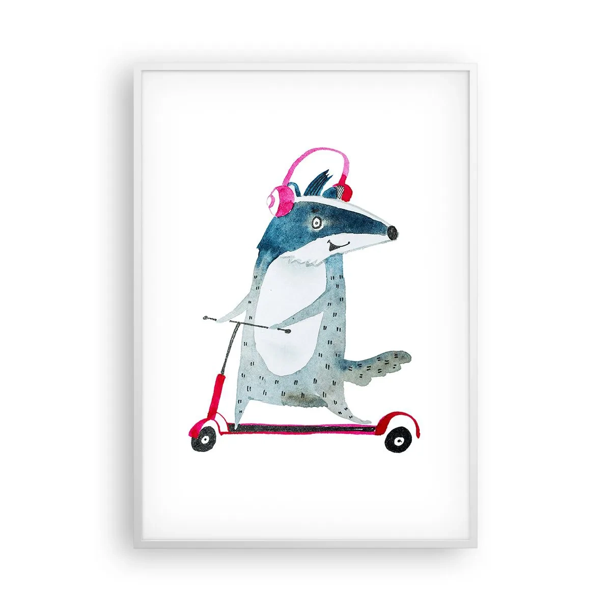 Poster in einem weißen Rahmen - Dachsfreude - 70x100 cm