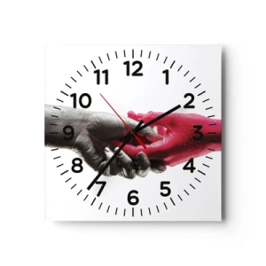 Wanduhr - Glasuhr - Gemeinsam, obwohl anders - 40x40 cm