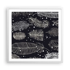 Poster in einem weißen Rahmen - Gefiederte Spitze - 60x60 cm