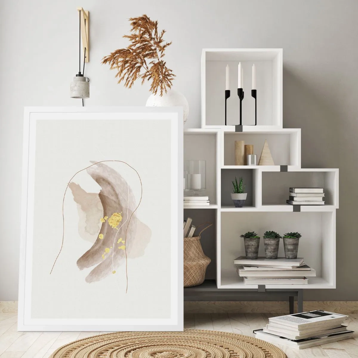 Poster in einem weißen Rahmen - Im Weltraum begegnet - 30x40 cm