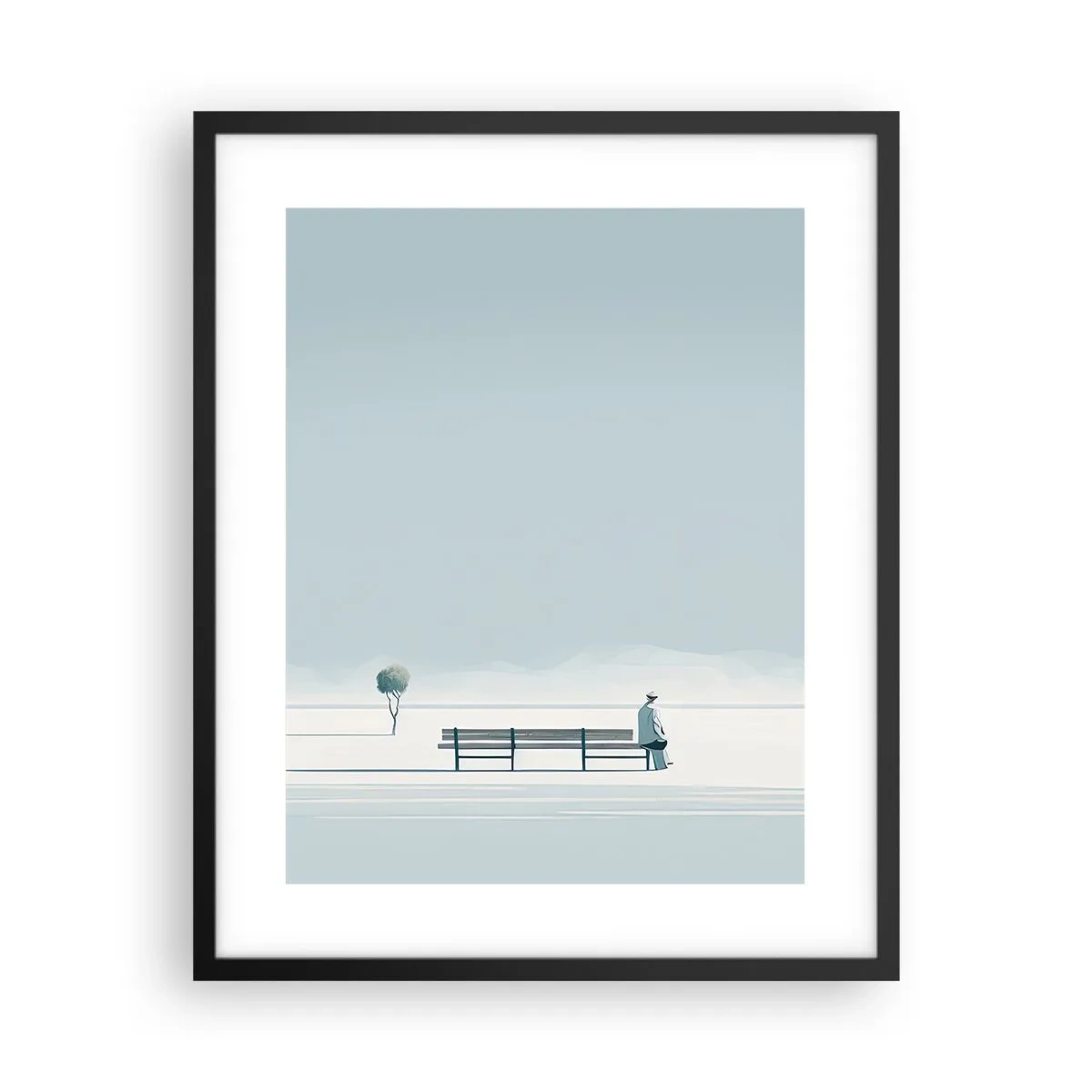 Poster in einem schwarzem Rahmen - Ja, ich warte. - 40x50 cm