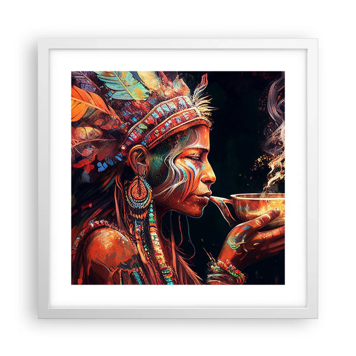 Poster in einem weißen Rahmen - Magisches Ritual - 40x40 cm