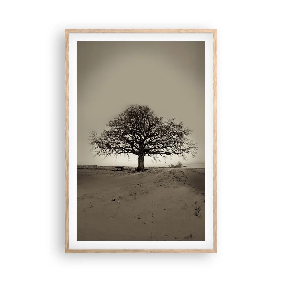 Poster in einem Rahmen aus heller Eiche - Von hier zu Ewigkeit - 61x91 cm
