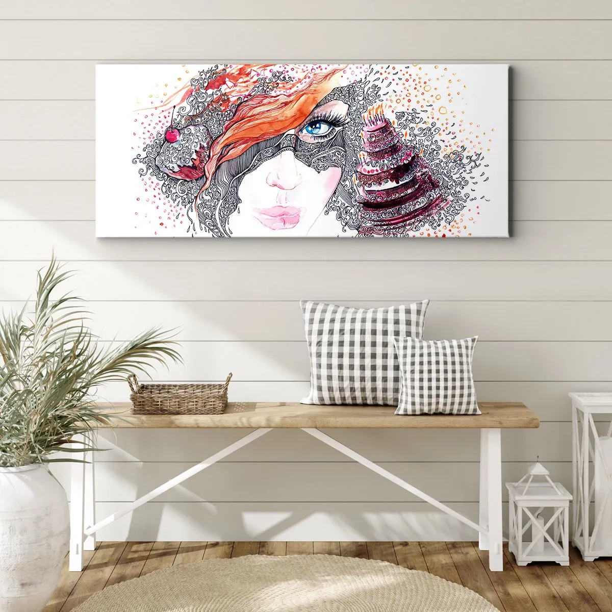 Bild auf Leinwand - Leinwandbild - Bei ihr ist jeden Tag Feiertag - 100x40 cm